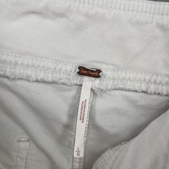 Free People In My Feelings Crop Boot Cut Pants Size L White Velvet Boho NEW - Picture 5 of 12